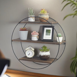 Round wooden deals hanging shelf